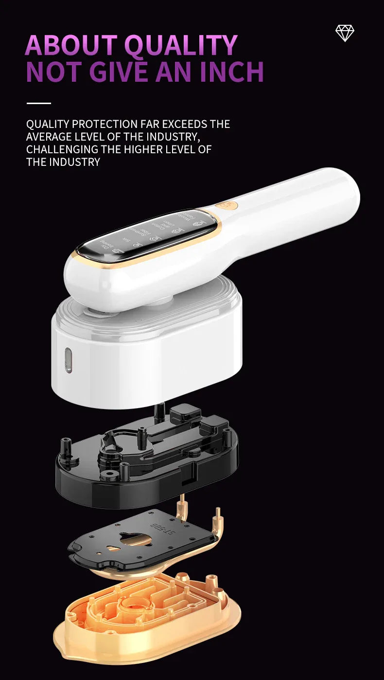 Portable Handheld Garment Steamer & Mini Iron - Smart Temperature Control, Rapid Heating & Powerful Steam for All Fabrics(White) - Mekamart Australia