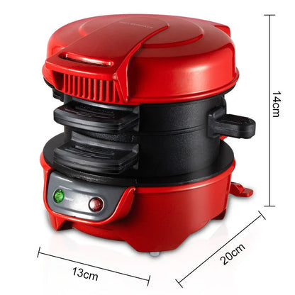 Quick & Easy Multi-Layer Sandwich & Burger Maker with Egg Cooker Plate(Orange) - Mekamart Australia