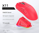 High-Performance Tri-Mode Wireless Gaming Mouse - 22000 DPI, Rechargeable, with RGB Charging Dock(red)
