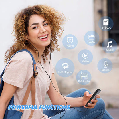 Portable Digital Music Player - Bluetooth 5.4, Hi-Fi Lossless Sound, 8GB Built-in & Expandable Storage(black 16GB)