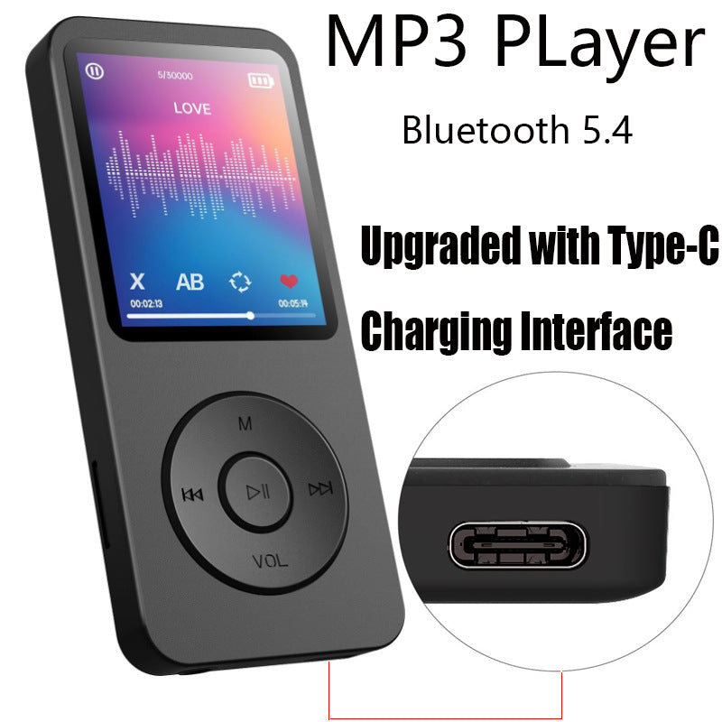 Portable Digital Music Player - Bluetooth 5.4, Hi-Fi Lossless Sound, 8GB Built-in & Expandable Storage(black 32GB)