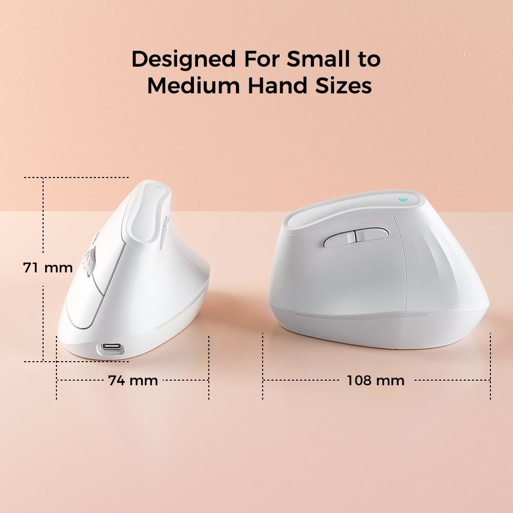 Ergonomic Vertical Mouse - Multi-Device Bluetooth5.0 & 2.4G Wireless, Adjustable DPI, Silent Click(black)