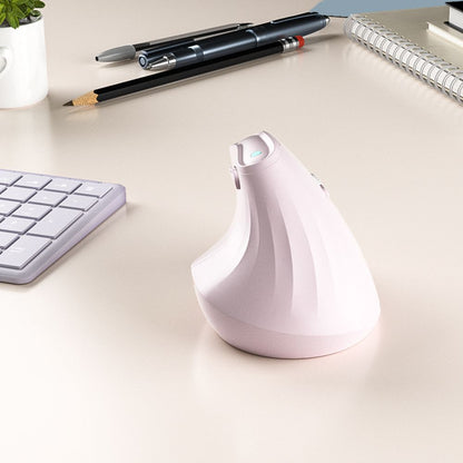 Ergonomic Vertical Mouse - Multi-Device Bluetooth5.0 & 2.4G Wireless, Adjustable DPI, Silent Click(pale pinkish gray)