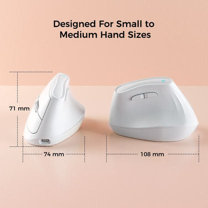 Ergonomic Vertical Mouse - Multi-Device Bluetooth5.0 & 2.4G Wireless, Adjustable DPI, Silent Click(Purple)