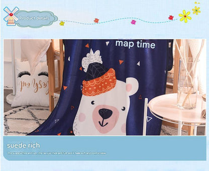 Ultra-Soft Kids Plush Fleece Blanket - Cozy Cartoon Animal Throw for All Seasons (Fawn) - Mekamart Australia