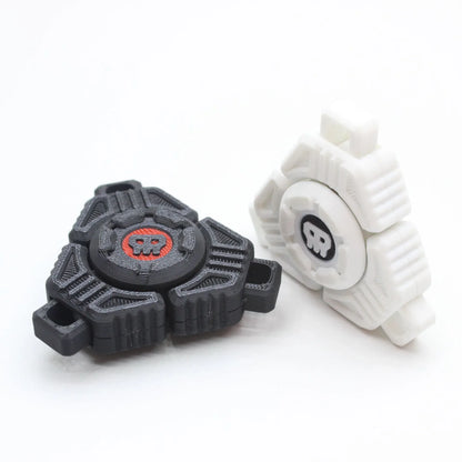 Two Sci-Fi Triangular Keychain Fidget Spinner - 3D Printed EDC Stress Relief Toy(white) - Mekamart Australia