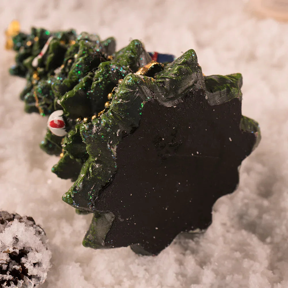 Miniature Decorated Christmas Tree Tabletop Ornament - Holiday Village Display Decoration(green) - Mekamart Australia