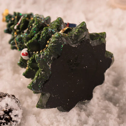Miniature Decorated Christmas Tree Tabletop Ornament - Holiday Village Display Decoration(green) - Mekamart Australia