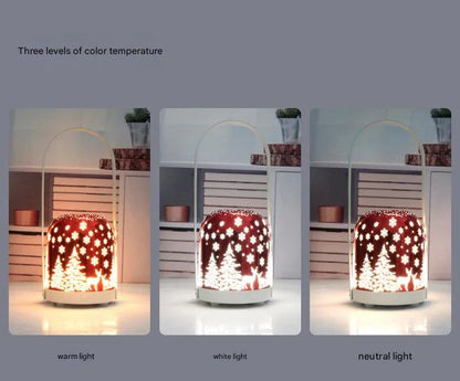 Portable Christmas LED Lantern - Dimmable, 3 Color Temps, 5200mAh Battery & Memory Function(Silver) - Mekamart Australia