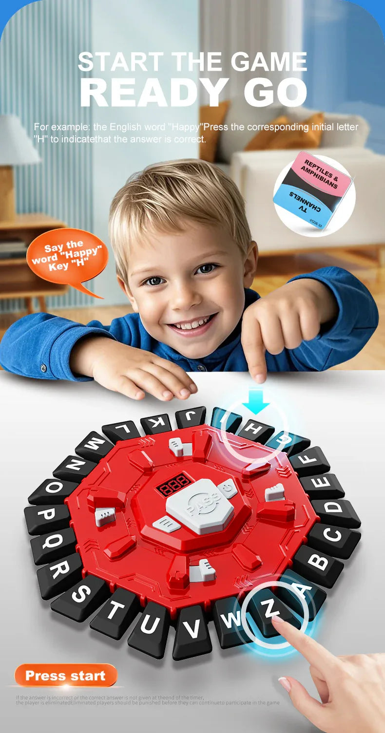 2pc Electronic Alphabet Categories Game - Fast-Paced Word Challenge for Family Fun(blue) - Mekamart Australia