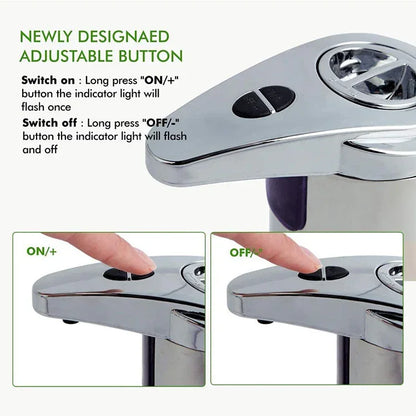 Touchless Automatic Soap Dispenser - Stainless Steel, Adjustable Volume, Infrared Sensor for Kitchen & Bathroom(Silver) - Mekamart Australia