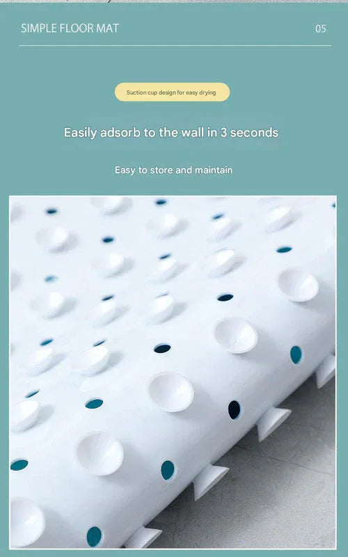 Non-Slip PVC Bath & Shower Mat with Suction Cups and Drainage Holes - Cartoon Ocean Theme(Black Whale) - Mekamart Australia