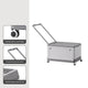 Size L Grey Collapsible Storage Box with Wheels and Telescopic Handle - Stackable Folding Crate for Car & Home