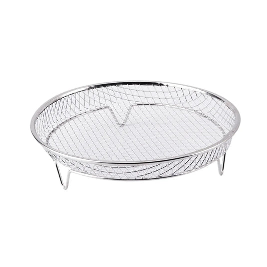Silver 3-Pack Stackable Air fryer Racks - Food Grade Stainless Steel Multi-Layer Dehydrator & Crisper Tray Accessory - Mekamart Australia