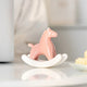 Pink Modern Ceramic Rocking Horse Ornament - Cute Porcelain Figurine for Desk & Shelf Decor - Mekamart Australia