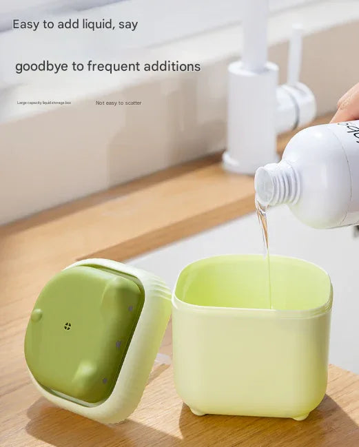 2 Pcs Yellow Cute Cat Press-to-Dispense Soap Pump & Sponge Caddy for Kitchen Sink - Mekamart Australia