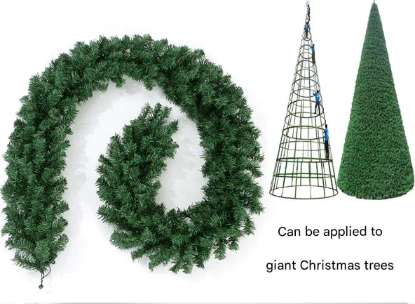 Classic Green Lush Artificial Christmas Garland - 2.7m Green Pine Vine with 280 Tips for Holiday Decor - Mekamart Australia