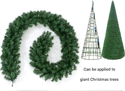 Classic Green Lush Artificial Christmas Garland - 2.7m Green Pine Vine with 280 Tips for Holiday Decor - Mekamart Australia