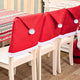 Red Festive Santa Hat Dining Chair Covers - Set of 8 for Holiday Party Decoration - Mekamart Australia