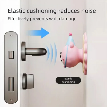 4 Pcs Pink Adorable Bear Wall Protector - Multi-Use Self-Adhesive Door Stopper Bumper - Mekamart Australia