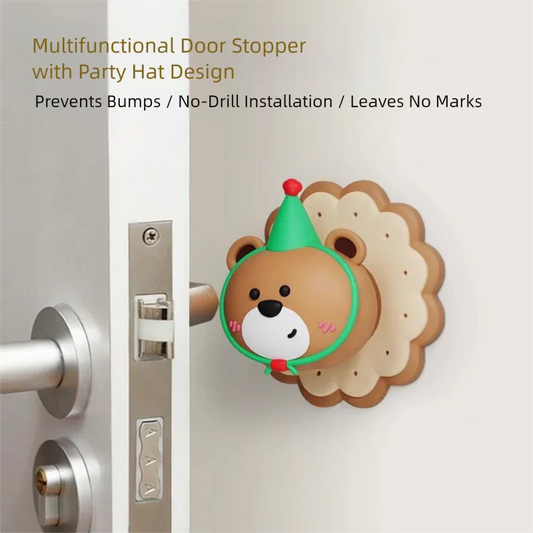 4 Pcs Yellow Adorable Bear Wall Protector - Multi-Use Self-Adhesive Door Stopper Bumper - Mekamart Australia