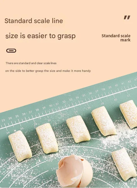 Dark Blue 3-Piece Silicone Baking Set - Non-Stick Pastry Mat with Measurements, Rolling Pin & Dough Scraper - Mekamart Australia