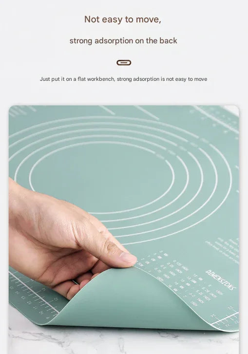 Green 3-Piece Silicone Baking Set - Non-Stick Pastry Mat with Measurements, Rolling Pin & Dough Scraper - Mekamart Australia
