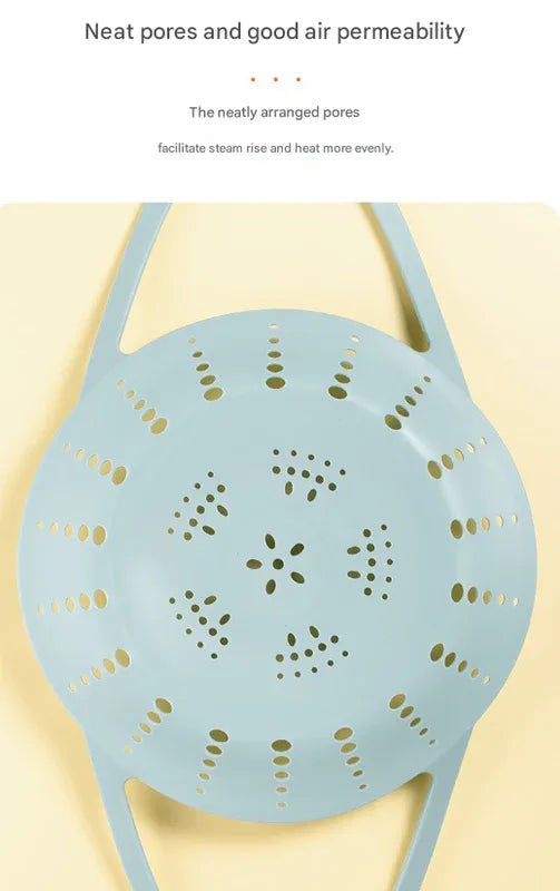 Small Blue Flexible Silicone Steamer Basket with Heat-Resistant Handles - Food-Grade Vegetable Steamer Insert for Pots & Pans - Mekamart Australia