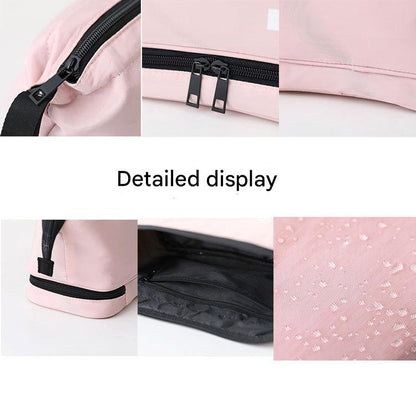 Blue Chic Dual-Compartment Makeup & Toiletry Bag - Large Capacity Travel Organizer with Brush Holder - Mekamart Australia