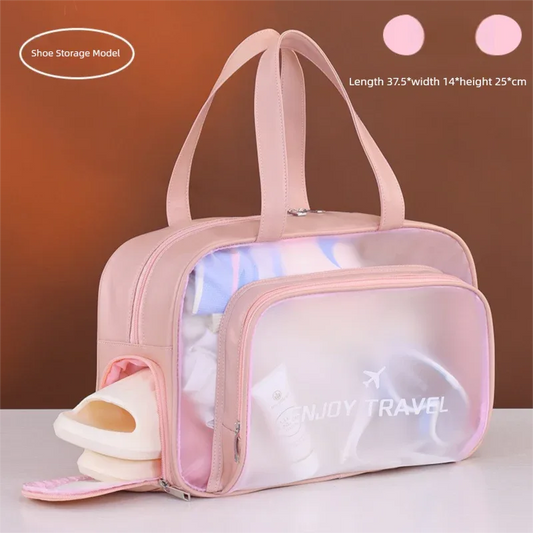 Pink Waterproof Wet Dry Separation Travel Bag - Gym, Beach, Swim, Sports Tote with Shoe Compartment(Filming props are not included) - Mekamart Australia
