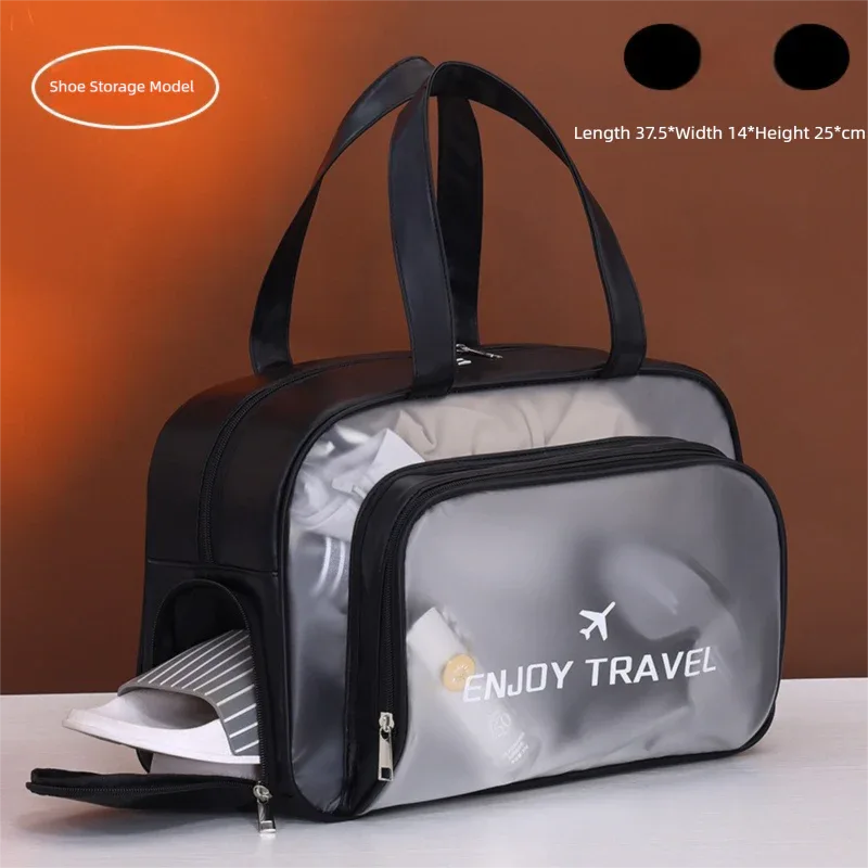 Black Waterproof Wet Dry Separation Travel Bag - Gym, Beach, Swim, Sports Tote with Shoe Compartment(Filming props are not included) - Mekamart Australia