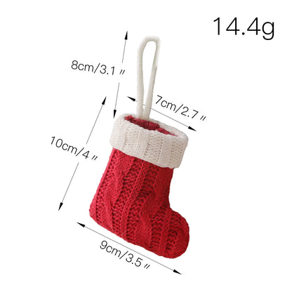 Christmas Decoration Mini Knitted Stockings Cutlery Holders 8 Pack for Home Party Decor(Tableware not included) - Mekamart Australia