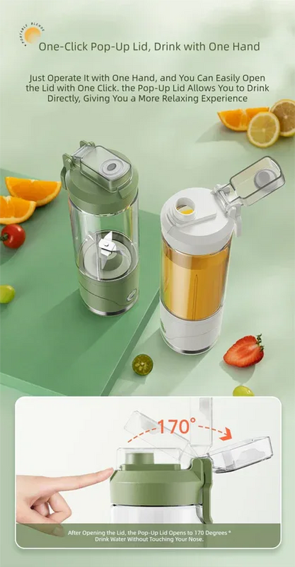 Green Portable Automatic Rechargeable Blender Wireless Juicer Mini Ice Crusher for Smoothies & Shakes - Mekamart Australia