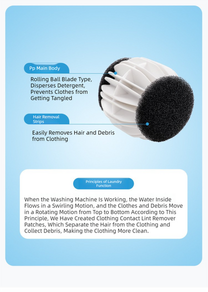 Magic Laundry Balls Set of 4 - Anti-Pilling Fuzzy Lint Remover for Washing Machine