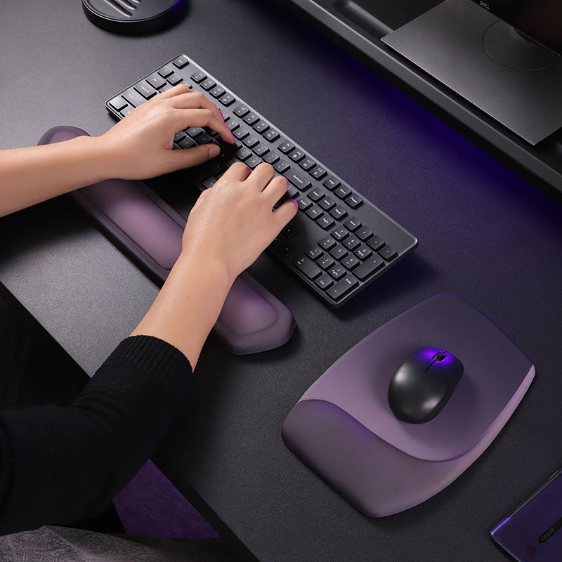 Purple and Green Comfortable Memory Foam Wrist Rest Set – Ergonomic Mouse Pad & Keyboard Hand Support for Office and Home Use