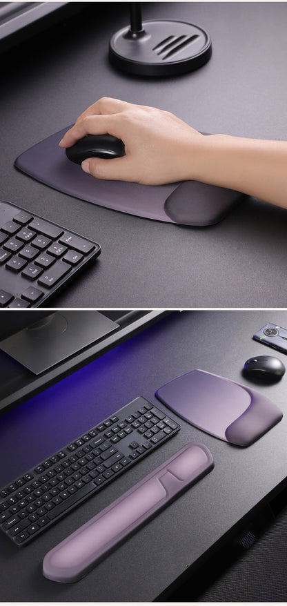 Green and White Comfortable Memory Foam Wrist Rest Set – Ergonomic Mouse Pad & Keyboard Hand Support for Office and Home Use