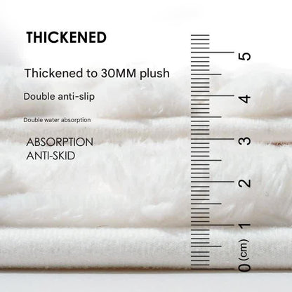 Luxury Plush Memory Foam Bath Mat with Foot Drying Panel - Super Absorbent & Non-Slip Bathroom Rug(Checkered beige) - Mekamart Australia