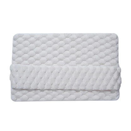 Luxury Plush Memory Foam Bath Mat with Foot Drying Panel - Super Absorbent & Non-Slip Bathroom Rug(Checkered beige) - Mekamart Australia