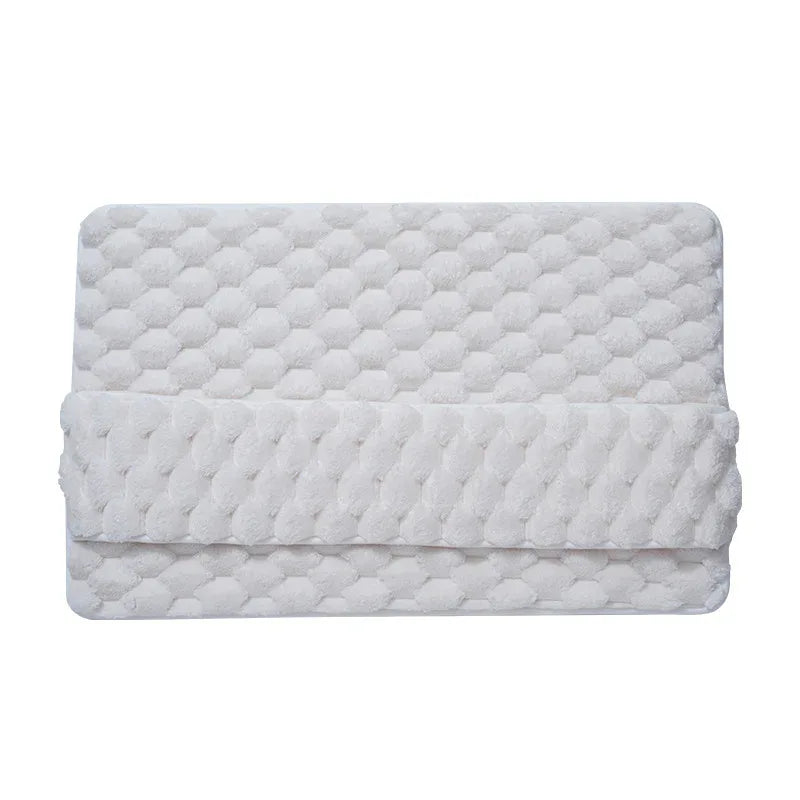 Luxury Plush Memory Foam Bath Mat with Foot Drying Panel - Super Absorbent & Non-Slip Bathroom Rug(Checkered gray) - Mekamart Australia