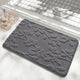 Plush Embossed Leaf Bath Mat - Ultra Soft, Absorbent & Non-Slip Bathroom Rug(Dark gray 50*80㎝) - Mekamart Australia