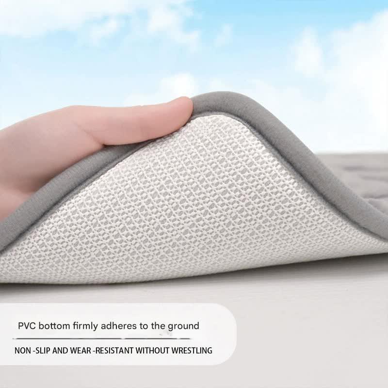 Plush Embossed Leaf Bath Mat - Ultra Soft, Absorbent & Non-Slip Bathroom Rug(Dark gray 50*80㎝) - Mekamart Australia
