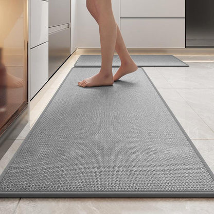 Absorbent & Dirt-Resistant Woven Kitchen Mat - Non-Slip Runner Rug for Home(Style Woven Gray) - Mekamart Australia