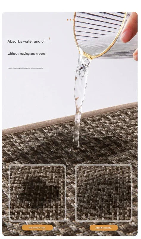 Absorbent & Dirt-Resistant Woven Kitchen Mat - Non-Slip Runner Rug for Home(Style Woven Gray) - Mekamart Australia