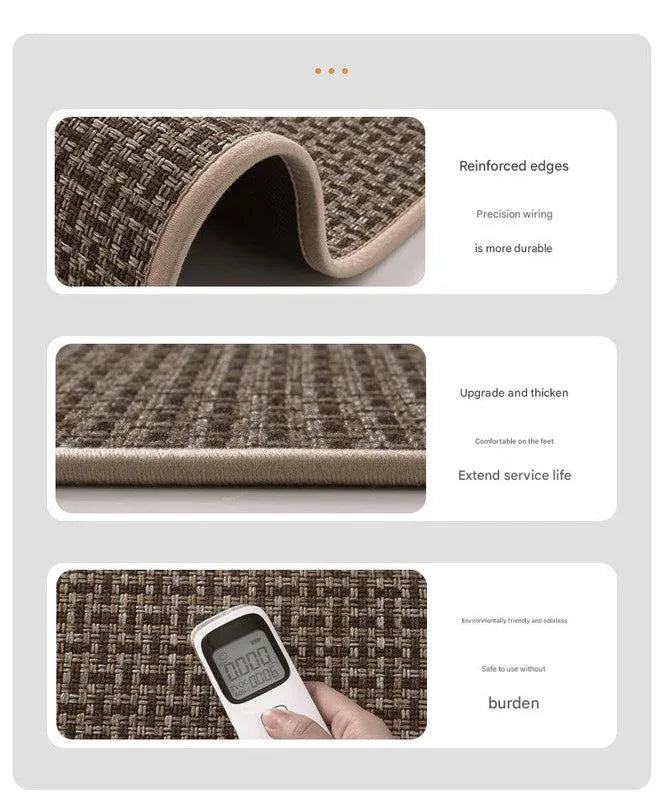Absorbent & Dirt-Resistant Woven Kitchen Mat - Non-Slip Runner Rug for Home(Style Woven Gray) - Mekamart Australia