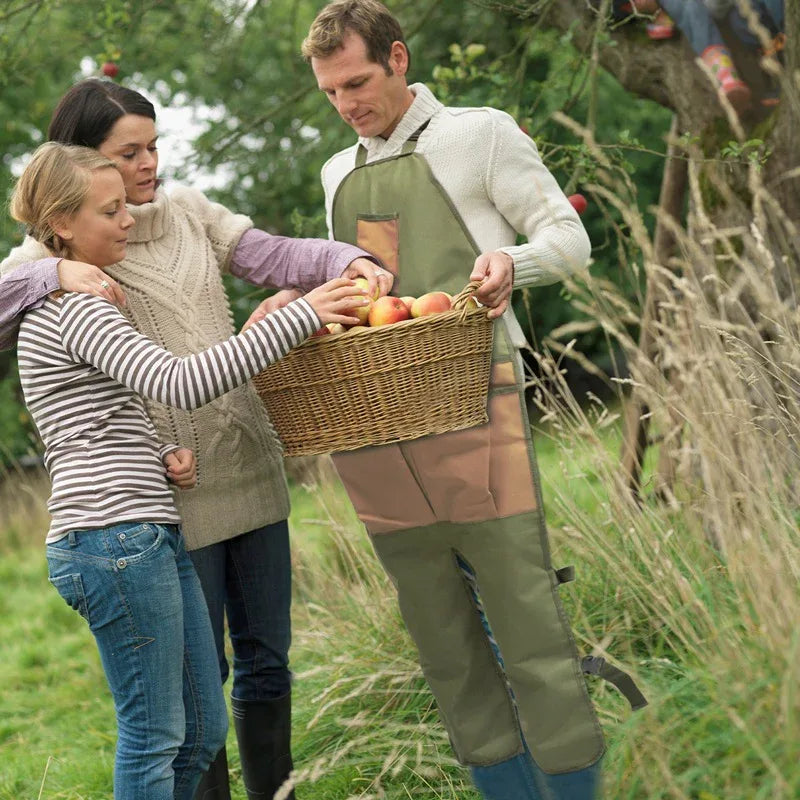 Khaki Pocket Heavy-Duty Gardening Apron with Adjustable Straps and Multi-Pocket Design - Mekamart Australia