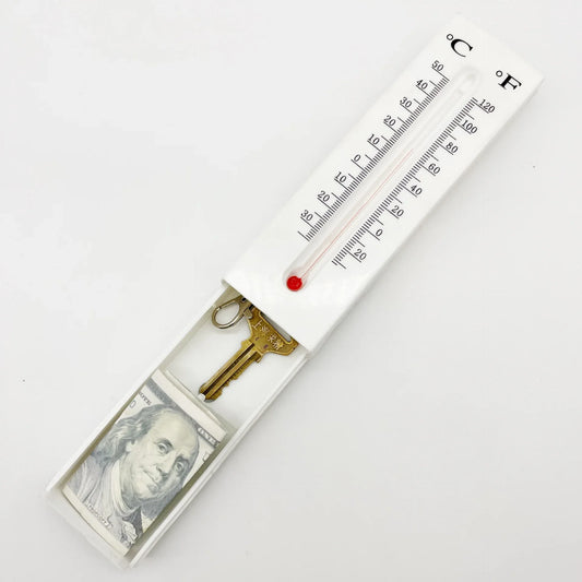 2-Pack Outdoor Fake Thermometer Diversion Safe - Hidden Key, Money, Medicine Hiding Box - Mekamart Australia