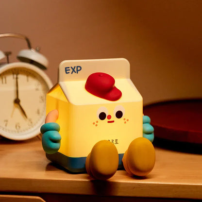 Adorable Milk Carton LED Night Light - USB Rechargeable Silicone Lamp with Tap Control, Timer & 3 Brightness Levels - Mekamart Australia