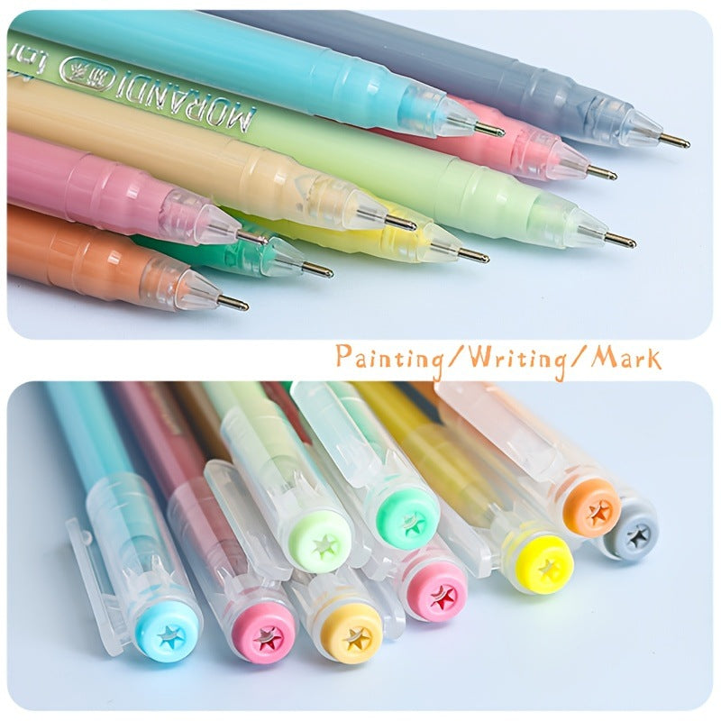 Lip Stick Red 9PCS/Set Languo Dopamine Gel Pen Set - Vibrant Multi-Color Writing Instruments for Creativity