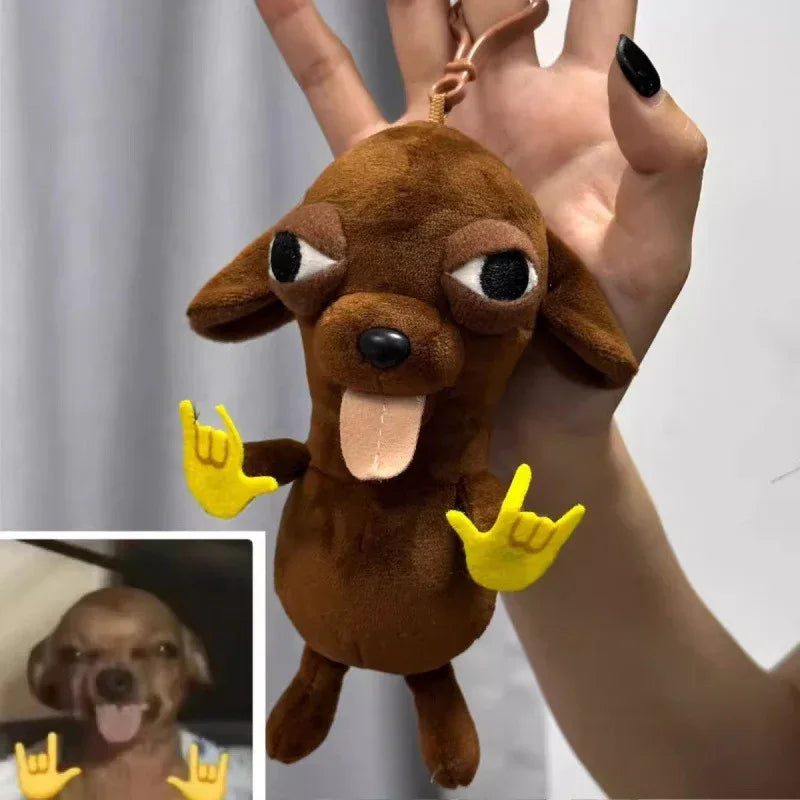 Abstract Chihuahua Plush Keychain - "Evil" Chihuahua Doll Backpack Charm, Collectible Gift for Friends 18x10x5cm - Mekamart Australia