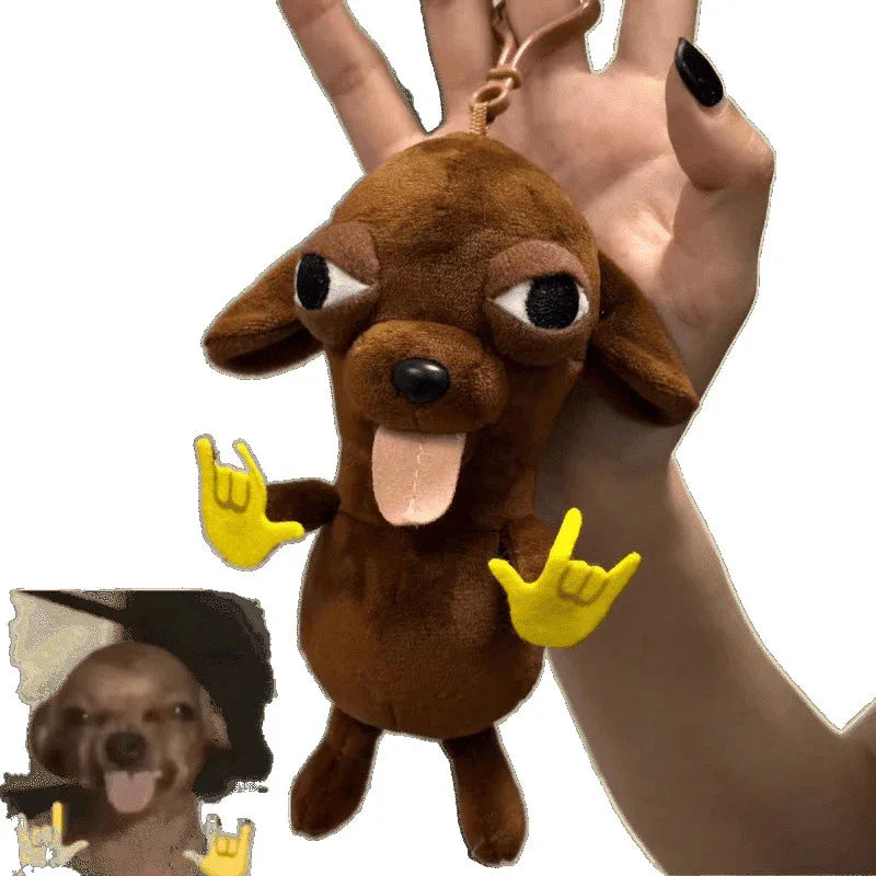 Abstract Chihuahua Plush Keychain - "Evil" Chihuahua Doll Backpack Charm, Collectible Gift for Friends 18x10x5cm - Mekamart Australia